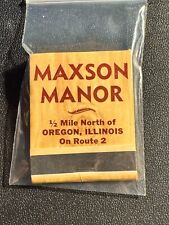 MATCHBOOK - MAXSON MANOR - OREGON, IL - UNSTRUCK picture