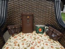 LOT OF TWO WW2 AMMUNITION POUCHES, PAINTED COOKWARE & MAP POUCH picture