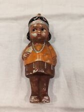 RARE Vintage Bisque Porcelain Shy Native American Indian Girl 5 inches tall  picture