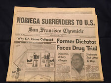 NORIEGA SURRENDERS TO U.S. JANUARY 4 1990 NEWSPAPER STORY SECTION S.F. CHRONICLE picture