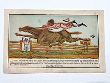 Victorian Trade Card Kendall's Spavin Cure Horse & Jockey 1880's fast rider picture