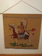 Vintage Native American Art Hand painted On Velvet Material picture