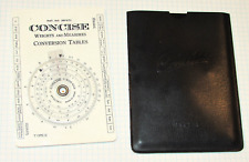 VTG 1960s CONCISE CIRCULAR SLIDE RULE & WEIGHTS/MEASURES CONVERSION TABLES~JAPAN picture