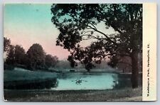 Springfield Illinois~Scene @ Washington Park~Canoe On Pond~PM 1914~Vintage PC picture
