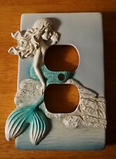 Mermaid Conch Shell Single Outlet Wall Plate Cover BEACH BEDROOM HOME DECOR New picture