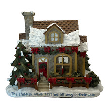 Night Before Christmas Stone Cottage Village House Children Were Nestled Snug picture