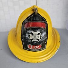 Vintage Metal Fire Helmet Cairns Yellow $400  picture