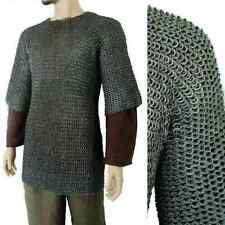 LARGE Chainmail Shirt Flat Riveted +Flat Washer Chain Mail Haubergeon ARMOR LARP picture