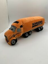 Schneider Semi Truck Tractor Trailer Black Orange Plush 18