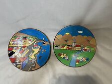 VTG Mexican Folk Art Hand Painted Pottery Plate Decor 9.5” Vibrant- Signed Hilda picture