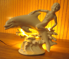 Vintage 1966 Dolphin Boy TV Lamp Light Very Rare Maddux California picture