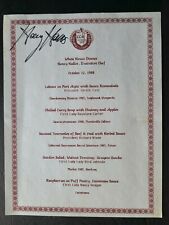 1988 Henry Haller Chef Signed White House Menu by California Culinary Academy picture