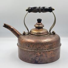 Vintage Simplex Solid Copper Whistling Tea Kettle Patent 423201 made in England picture