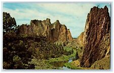 1969 Birds Eye View Smith Rocks Crooked River Central Oregon OR Vintage Postcard picture