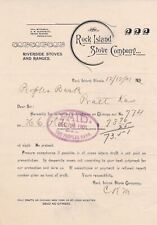 U.S. ROCK ISLAND STOVE COMPANY, 1901 Riverside Stoves & Ranges Invoice Ref 48848 picture