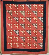 WELL QUILTED 1880's Birds in the Air Antique Quilt ~BEAUTIFUL VINTAGE FABRICS picture