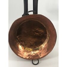 Antique Copper Brass and Wrought Iron Pan Bowl Skillet Kettle picture