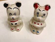 Mickey & Minnie Mouse Antique Salt & Pepper Shakers Shawnee Pottery picture