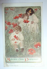 Antique JESSIE WILLCOX SMITH ART Postcard Children AMONG THE POPPIES R&N Pub. picture