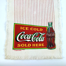 Vintage Coca-Cola Table Runner Advertisement 1990 Ice Cold Coca-Cola Sold Here picture