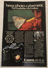 Vintage 1980 Canon A-1 Original Print Ad Full Page - Hexa Photo Cybernetic picture