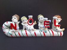 Vintage Relco Angels on Candy Cane NOEL Candle Holder picture