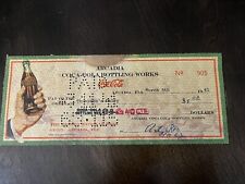 Mr Fancy COCA COLA Cancelled Check ARCADIA FLORIDA 1941 Thompson’s Dairy picture