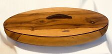 Vintage Hard Carved Two-Toned Wooden Bowl With Lid picture