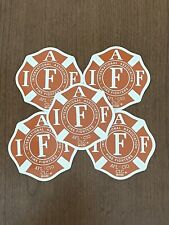 Lot of 5 IAFF FIREFIGHTER WINDOW Sticker DECALS W/ Union Bug  UT Burnt Orange picture