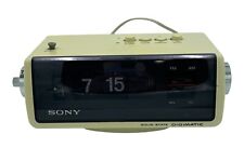 Sony Solid State Digimatic AM FM Radio Flip Clock 8FC-100W TURNS ON Vtg 80s Read picture