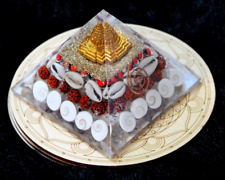 Jet Wealth Orgone Pyramid- Crystal Natural Gomati Chakra with Shree Yantra 4 in picture