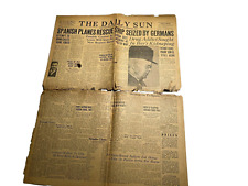 1937 PREWAR SPANISH GERMANY BAYTOWN DAILY SUN GERMANS WW II NEWSPAPER ORIGINAL picture