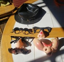 VTG Halloween Topstone Rubber Disguise 3 Glasses Cigar, Big Nose Cheek, Top Hat picture