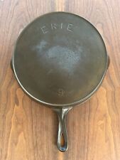 RESTORED PRE GRISWOLD ERIE 9 Second Series Cast Iron SITS FLAT picture