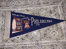 Vintage Small Mini Betsy Ross House Liberty Bell  pennant Philadelphia Rare 8.5” picture