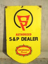 Vintage Old Sen Raleigh Bicycle Sale Parts Dealer Ad Porcelain Enamel Sign Board picture