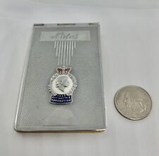 Vintage 1953 Coronation Souvenir Queen Elizabeth II Small Metal Note Pad picture