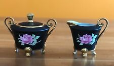 Delicate Nymphenburg 'Black Beauty' Porcelain Creamer and Sugar Set picture