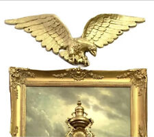 Large Proud Golden Eagle Vintage Solid Metal Wall Hanging Decor picture