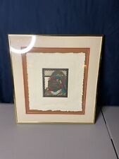 Handmade Egyptian Style Papyrus Art Limited #, Signed, Framed picture