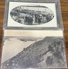 2 RPPC c1913 Fountain City WIS Birdseye View Steamer Ship Mississippi River picture