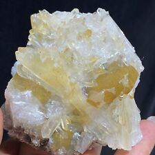 263g Natural White Column Fluorescent Calcite & White Crystal Mineral Specimen picture