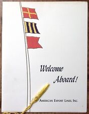 1955 AMERICAN EXPORT LINES WELCOME ABORD CAPT JACOBSEN DINNER MENU Z5565 picture