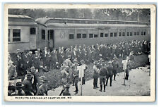 1918 Recruits Arriving at Camp Meade Maryland MD Antique Posted WW1 Postcard picture
