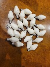 LOT of 23 vintage CHRISTMAS LIGHT BULBS general electric C7 C-7 White. picture