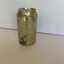 RARE STAR WARS Mountain Dew Limited Edition Gold Yoda Can Full 1999, unopened picture