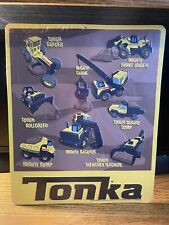 TONKA CONSTRUCTION TOYS RAISED EMBOSSED SIGN METAL REPRO 13”Wx16”Tall NIP picture