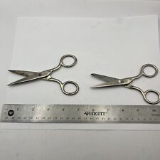 Vintage Deluxe KleenCut  Shears Scissors Silver Handles Made in USA Sewing picture