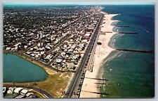 Belmar New Jersey Scenic Birds Eye View Coastline Chrome UNP Postcard picture