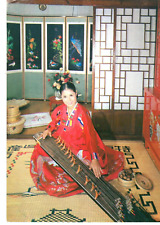 Korean Classical Woman Plays Gayageum Postcard picture